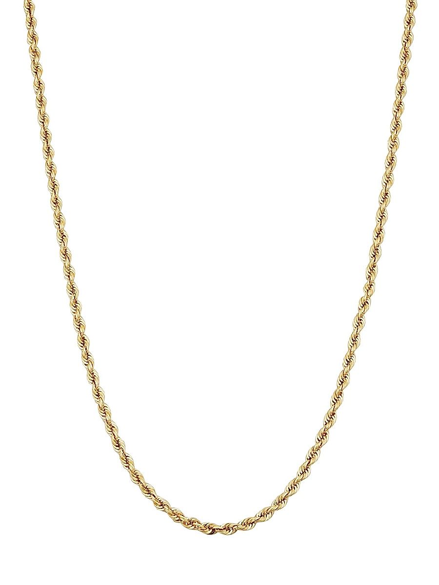 Women's 14K Yellow Solid Gold Roman Rope Statement Necklace - Yellow Gold - Size 16