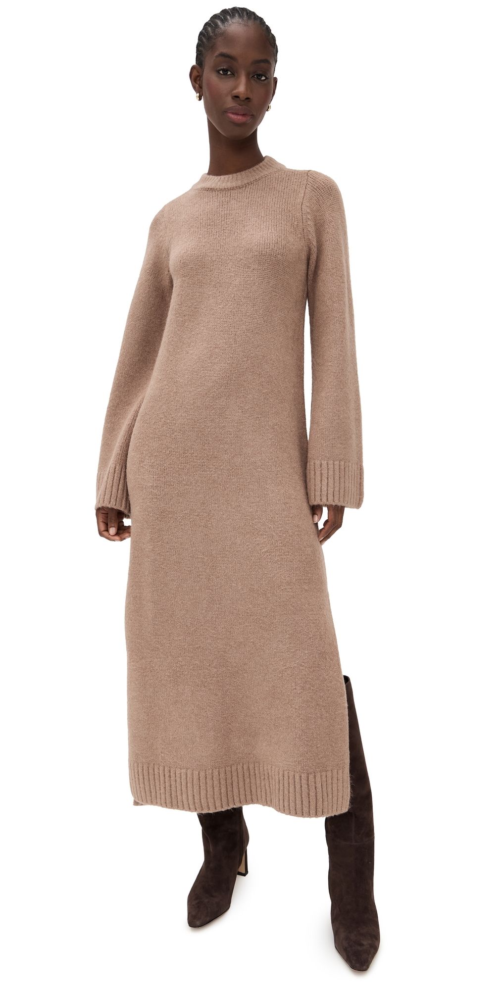 Show Me Your Mumu Lorraine Maxi Sweater Dress Maple Brown Knit S