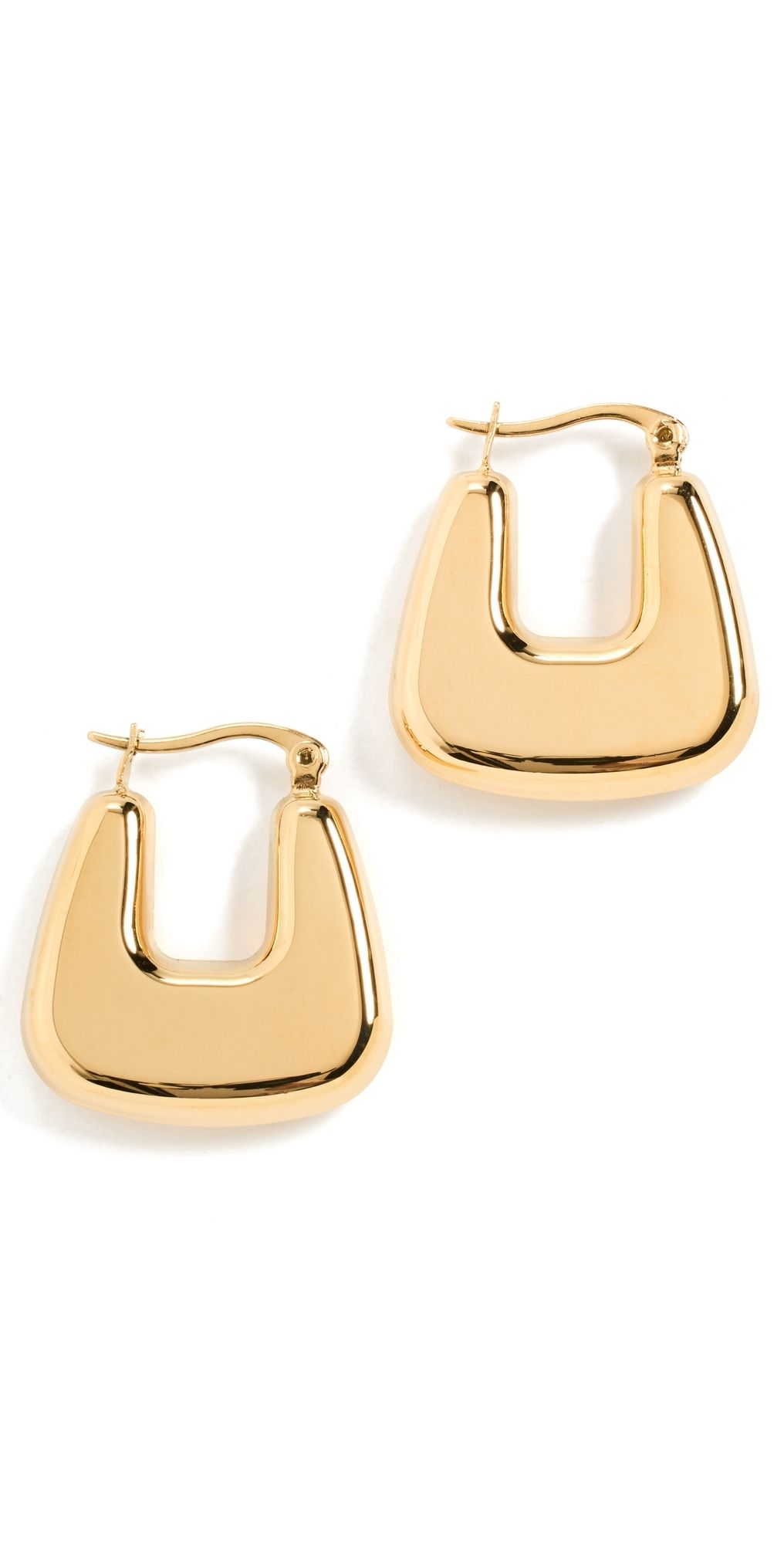 By Adina Eden Solid Graduated Square Shape Hoop Earrings Gold One Size