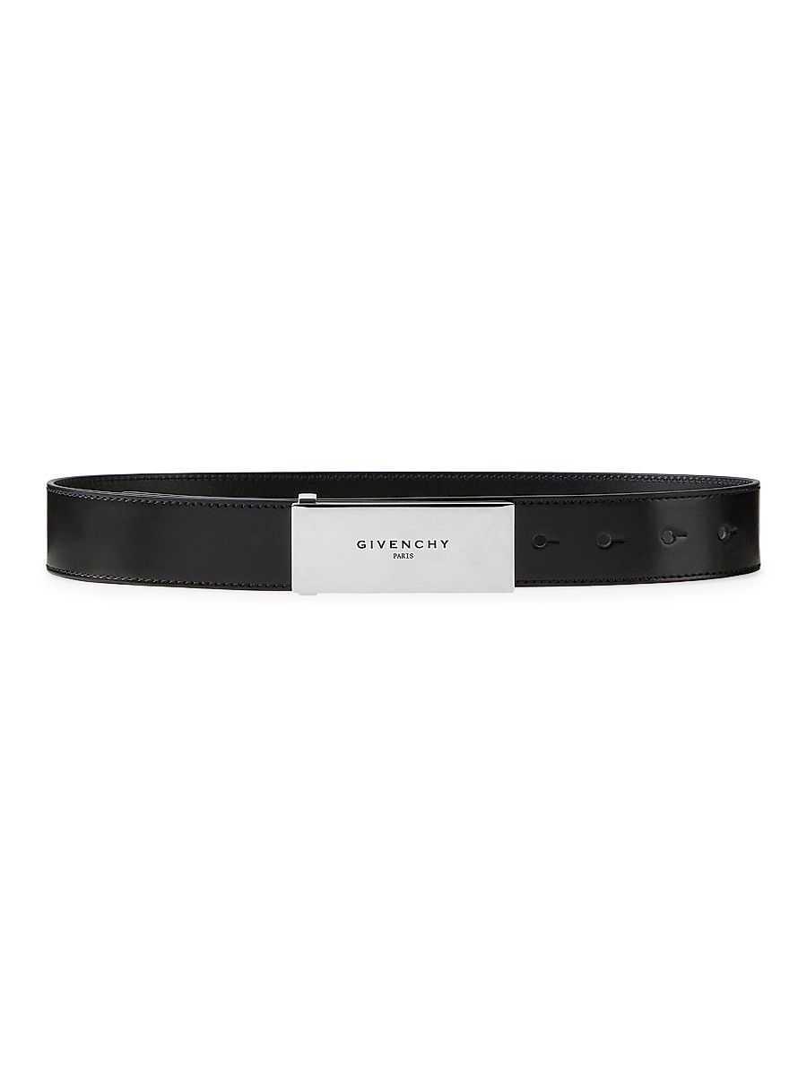 Women's Label Belt in Box Leather - Black - Size 30