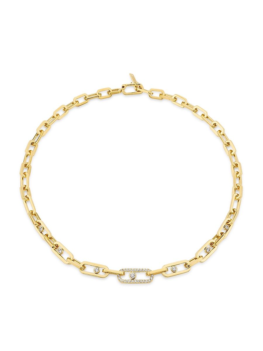 Women's Move Link 18K Yellow Gold & 1.1 TCW Diamond Chain Necklace - Yellow Gold
