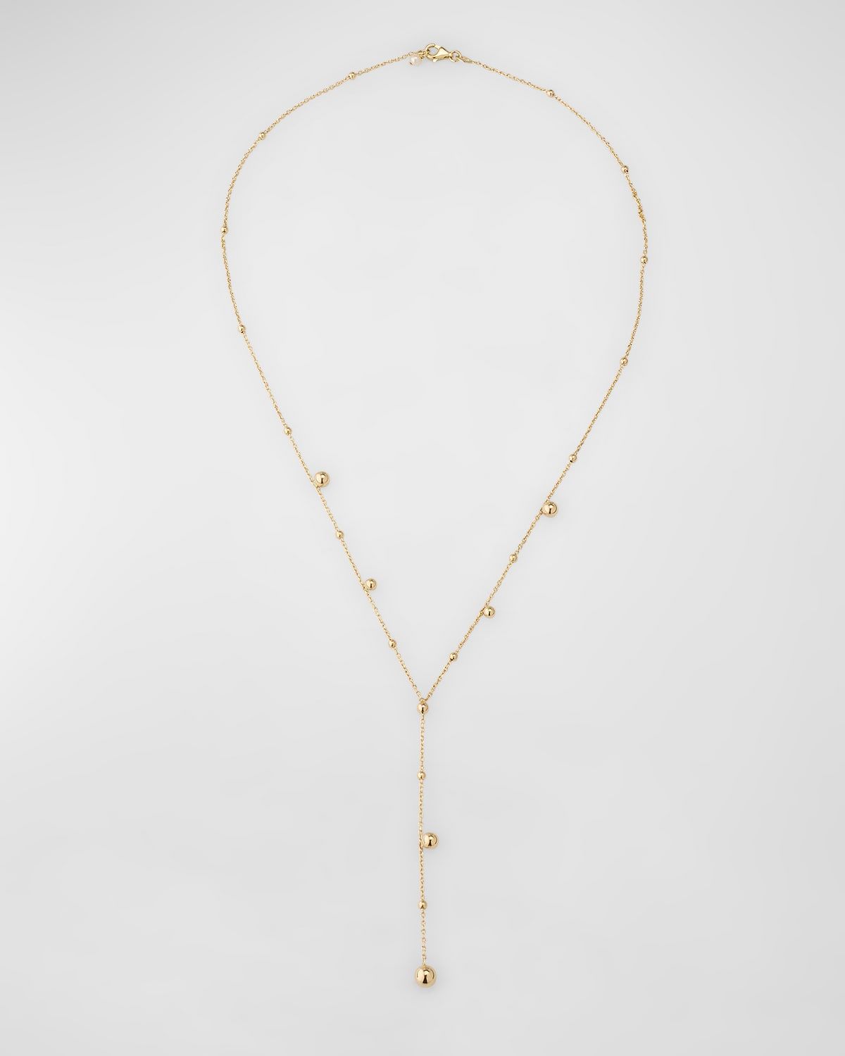 14K Yellow Gold Bubble Lariat Necklace