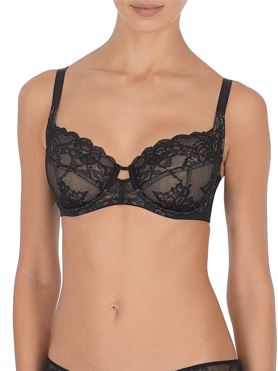 Women's Statement Lace Side Support Bra - Black Cafe - Size 42C