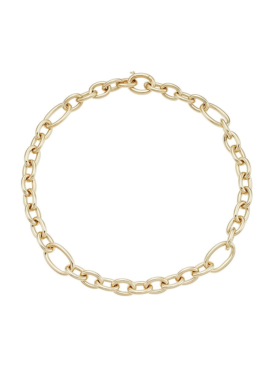 Women's 14K Gold Oval-Link Necklace - Yellow - Size 17