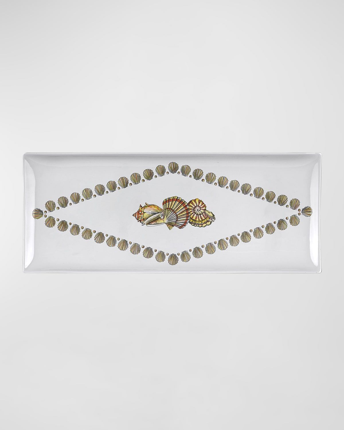 Rectangular Tray - Giro Di Conchiglie Color Gold Black White