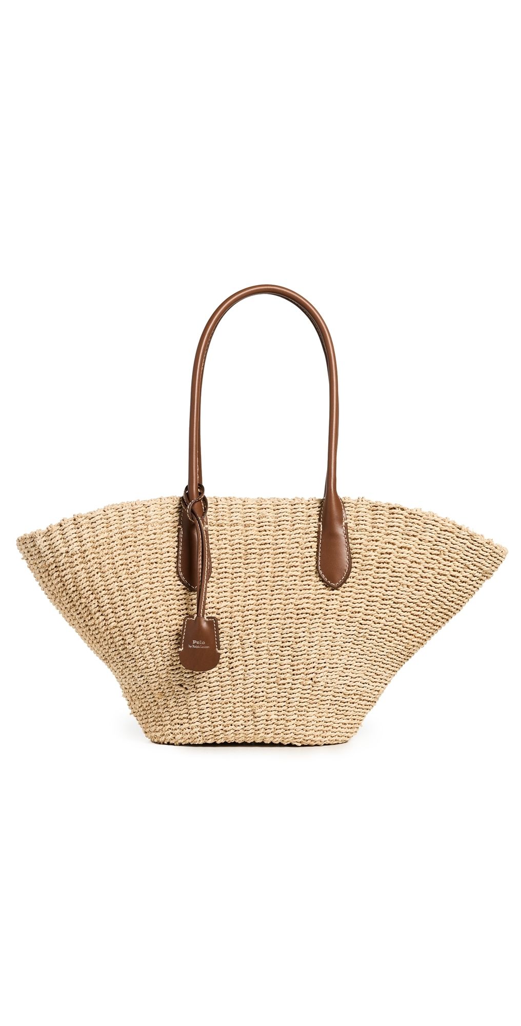 Polo Ralph Lauren Twist Raffia Basket Tote Natural/Cuoio One Size
