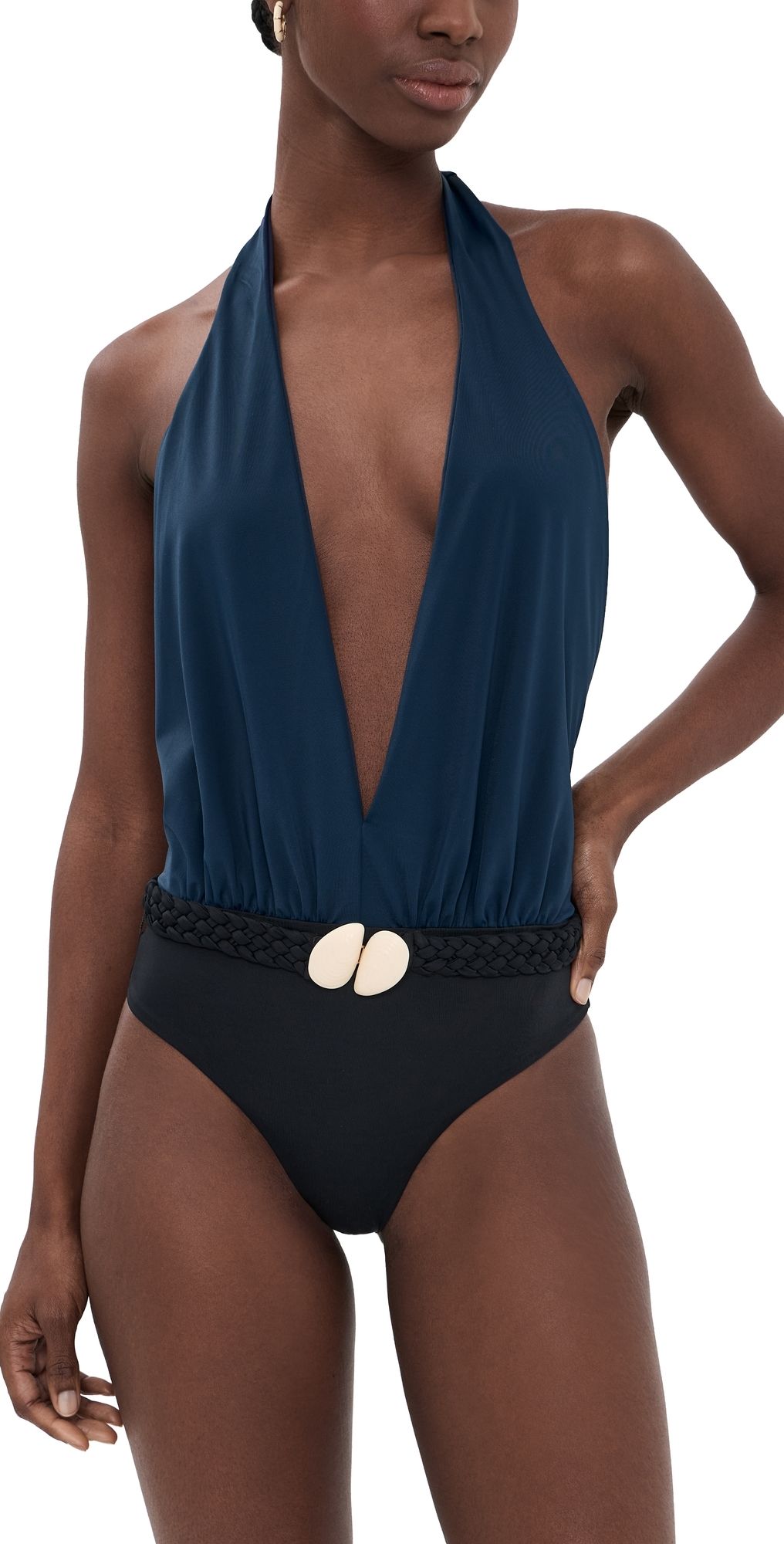 Johanna Ortiz Seashell Hunting One Piece Navy/Black M