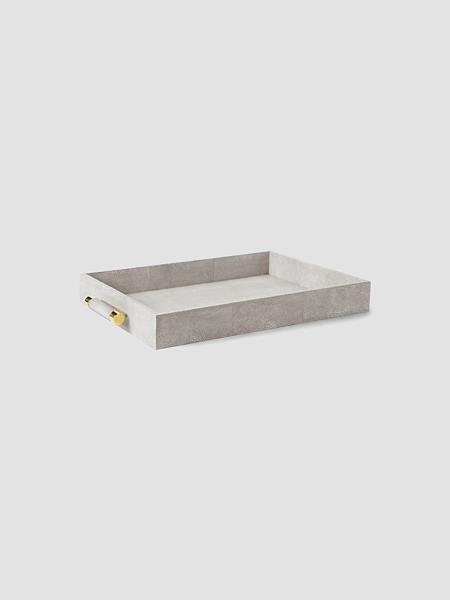 AERIN Classic Shagreen Serving Tray - Grey