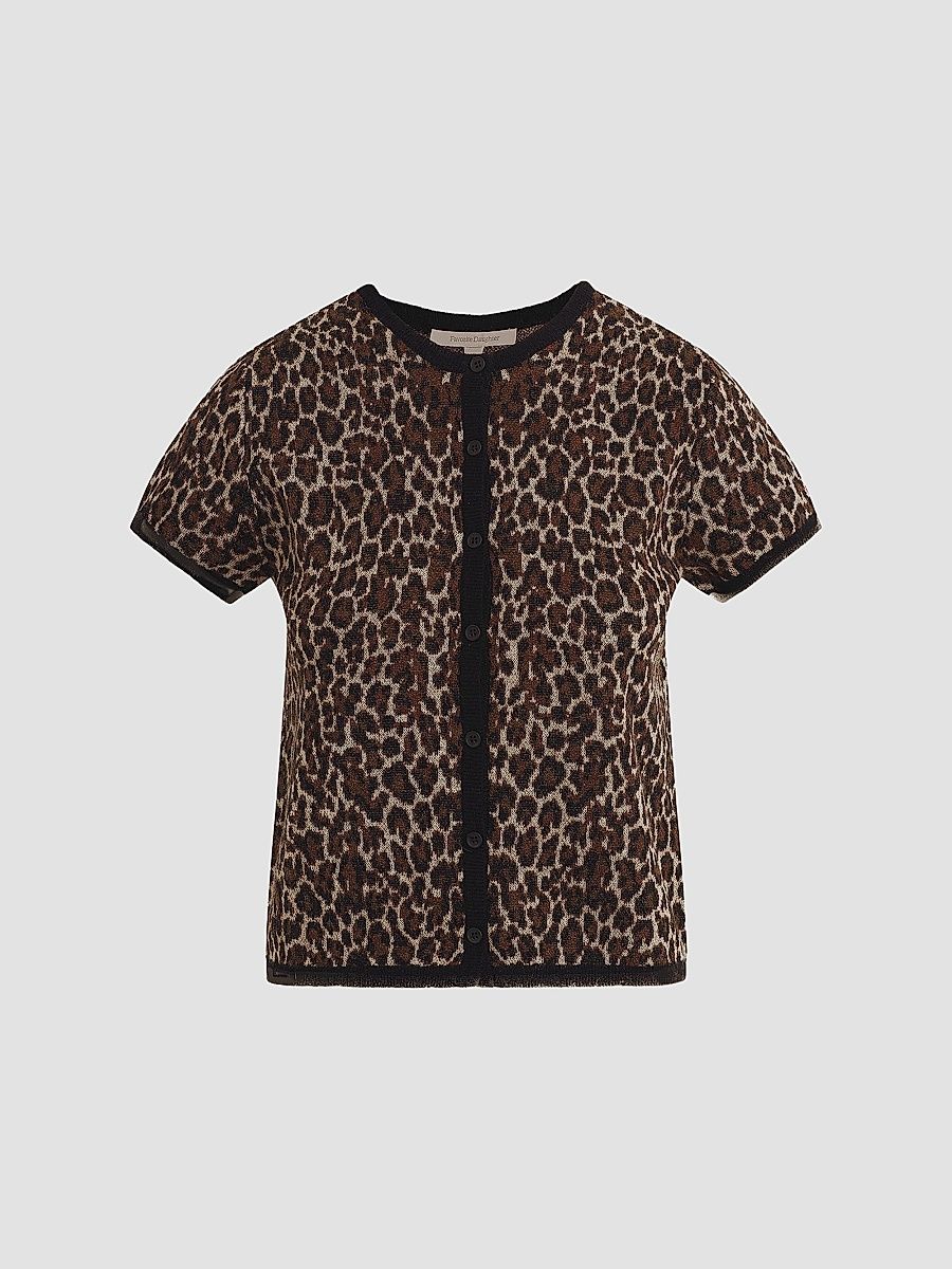 Women's The 9 To 5 Leopard-Print Cardigan - Leopard - Size XS