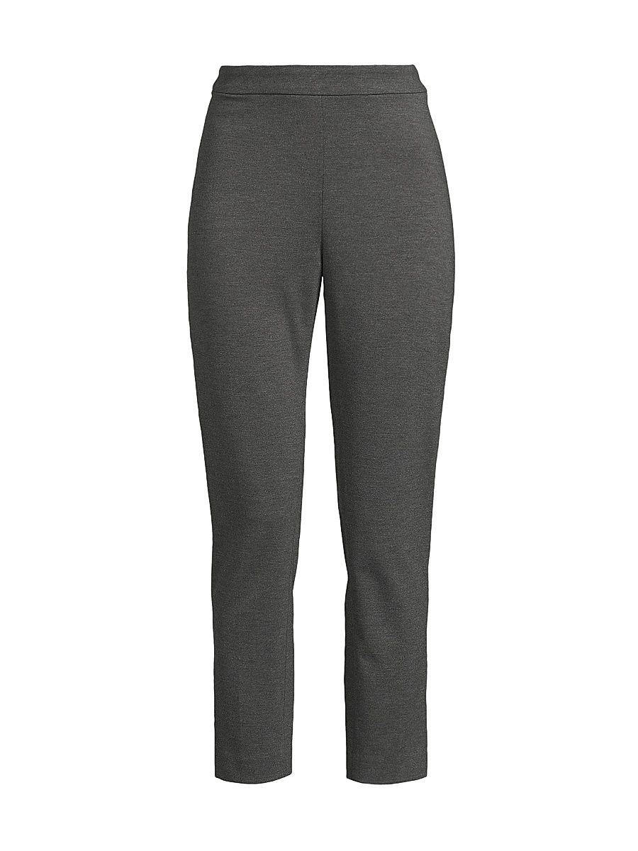 Women's Compact Knit Straight-Leg Pants - Dark Heather Grey - Size 12