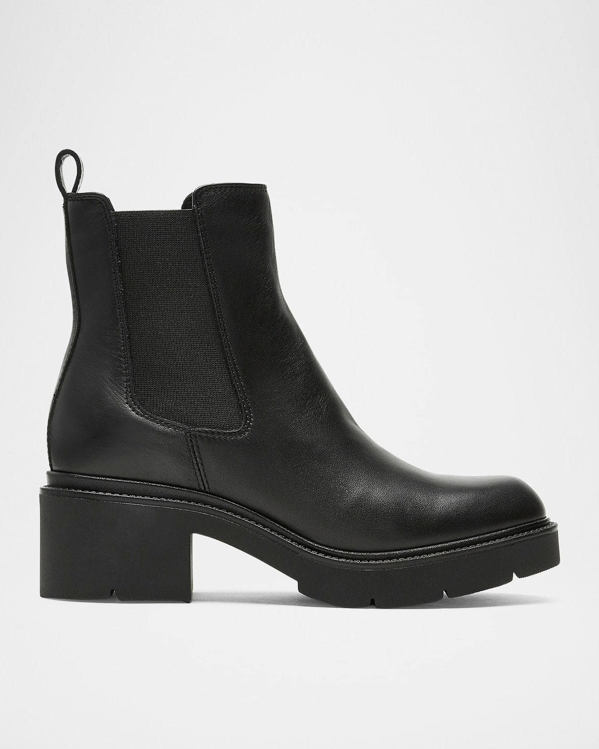 Axton Leather Lug-Sole Chelsea Booties