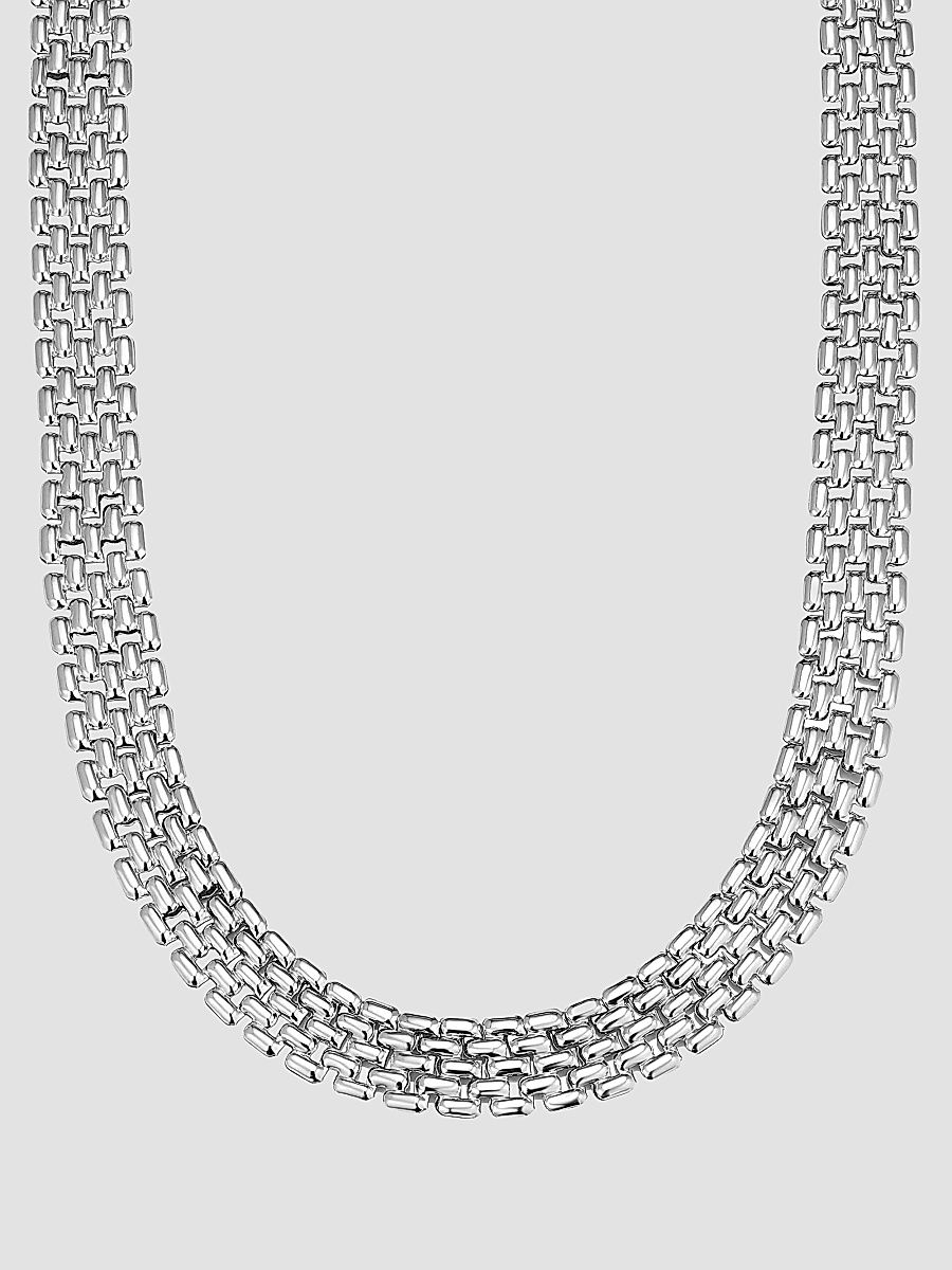 Women's The Panther Necklace in Sterling Silver - Silver - Size 16