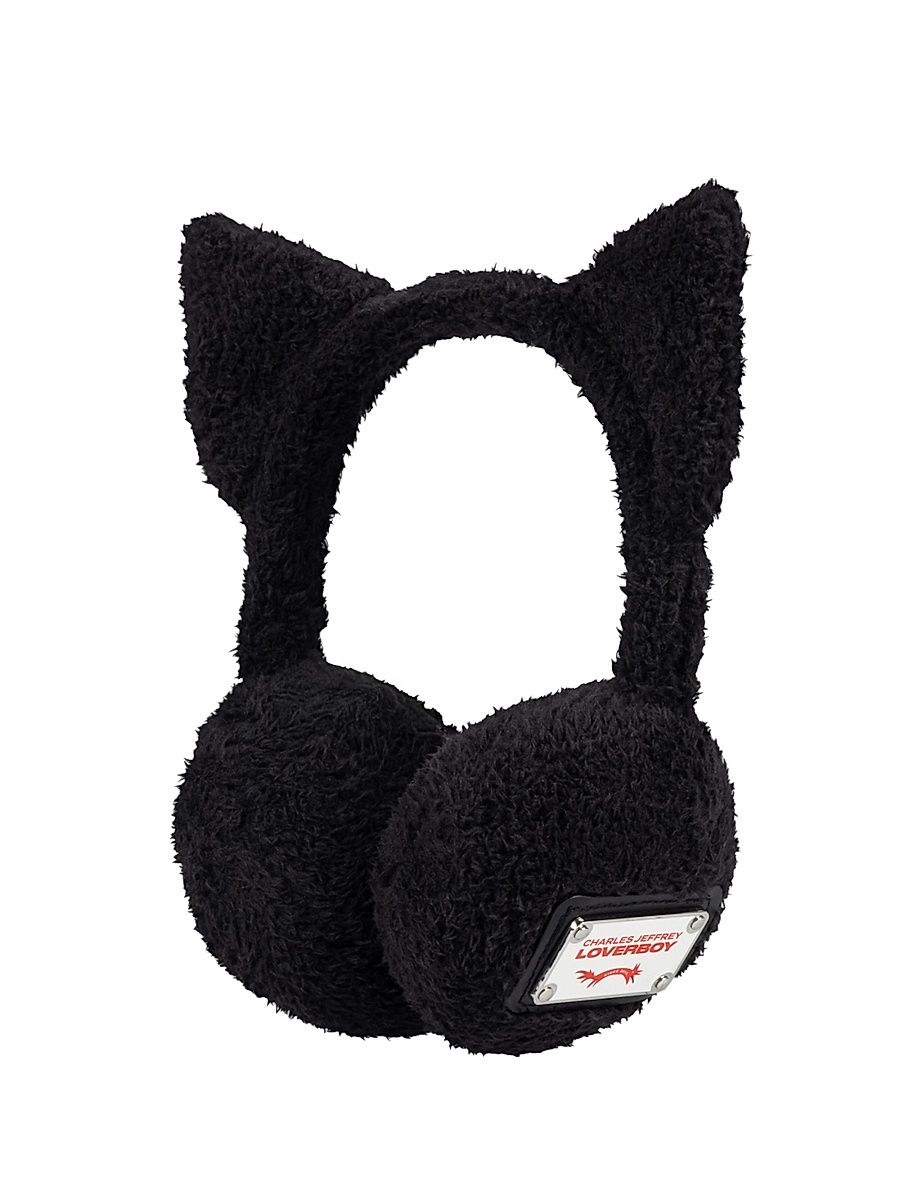 Men's Logo Faux-Fur Earmuffs - Black