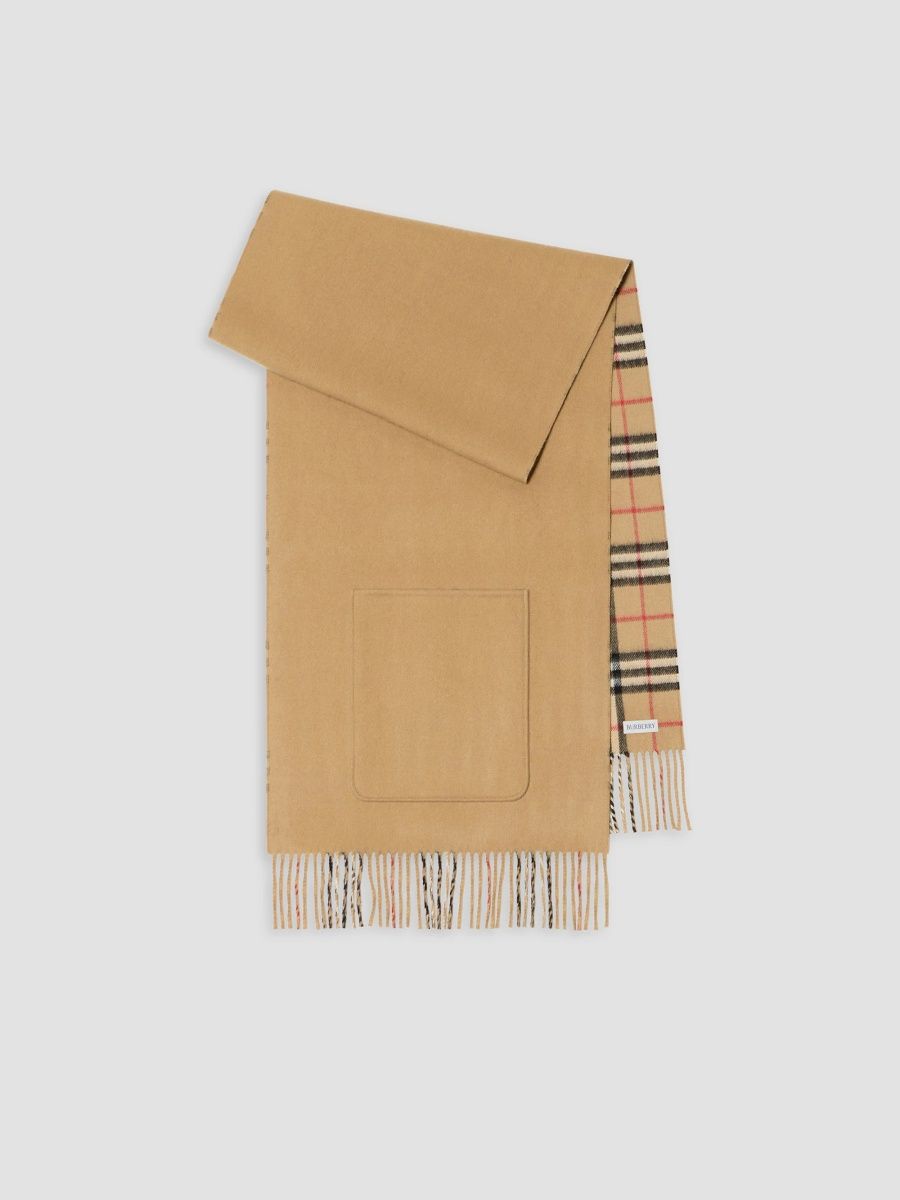 Burberry Women's Pocket Wool-Cashmere Scarf - Beige