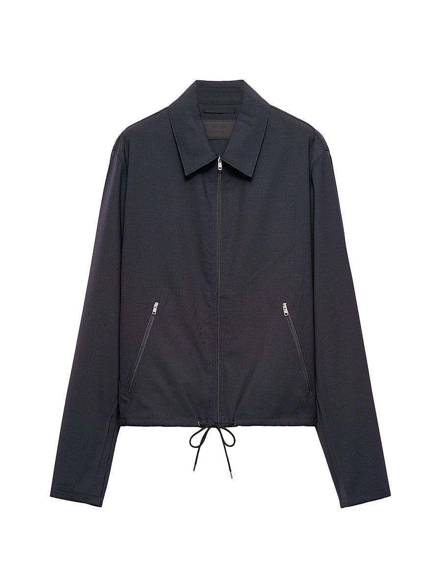 Men's Wool Blouson Jacket - Blue - Size 44