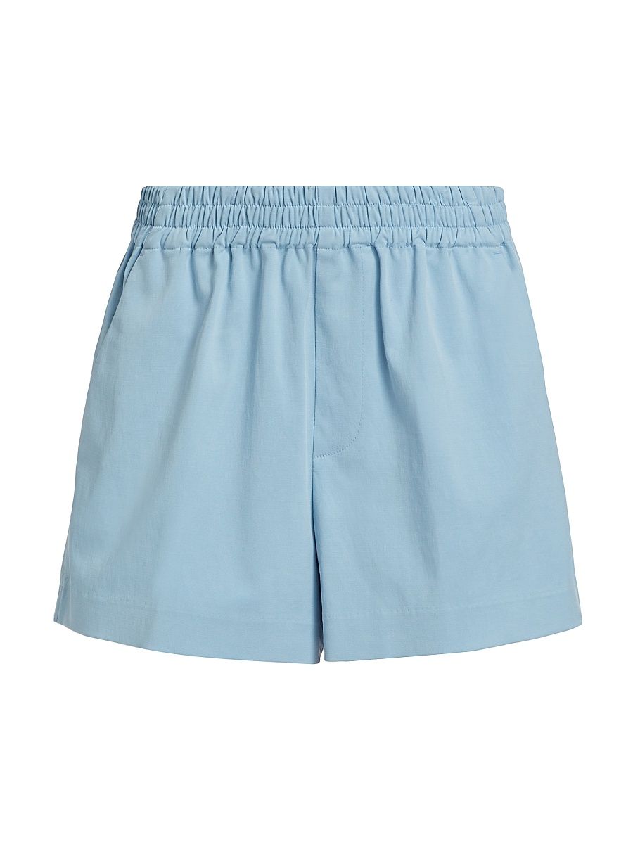 Women's Harris Cotton Twill Boxer Shorts - Mineral Blue - Size Large