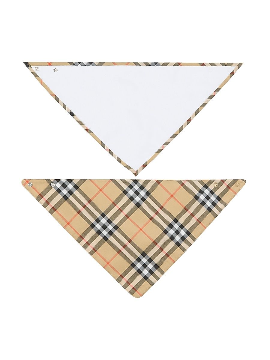 Baby's Check Bandana Bib - White