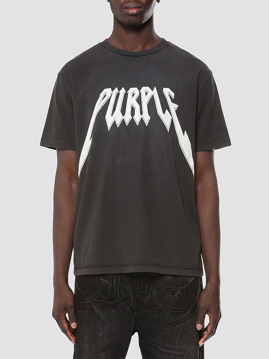 Men's Logo Textured Cotton Jersey T-Shirt - Black - Size XXL