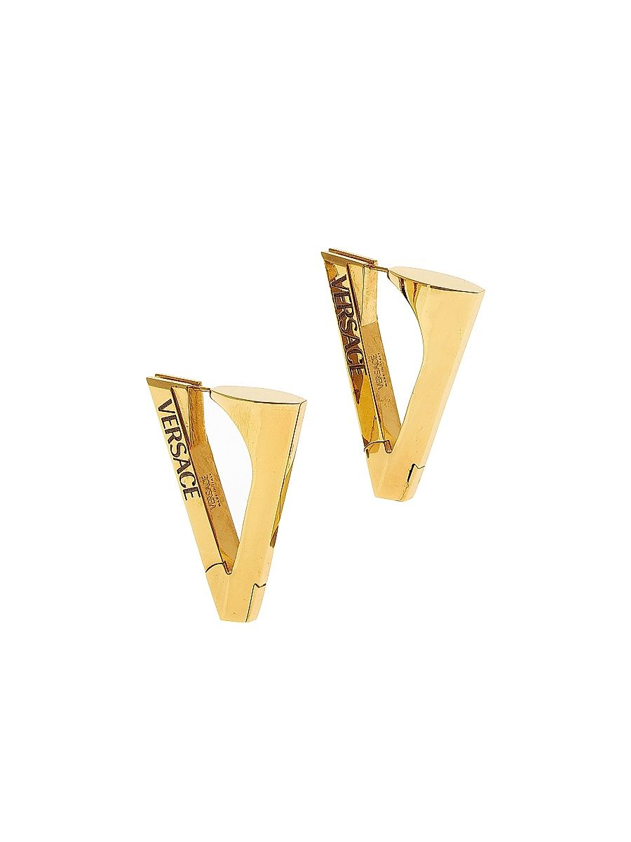 Women's V Goldtone Hoop Earrings - Versace Gold