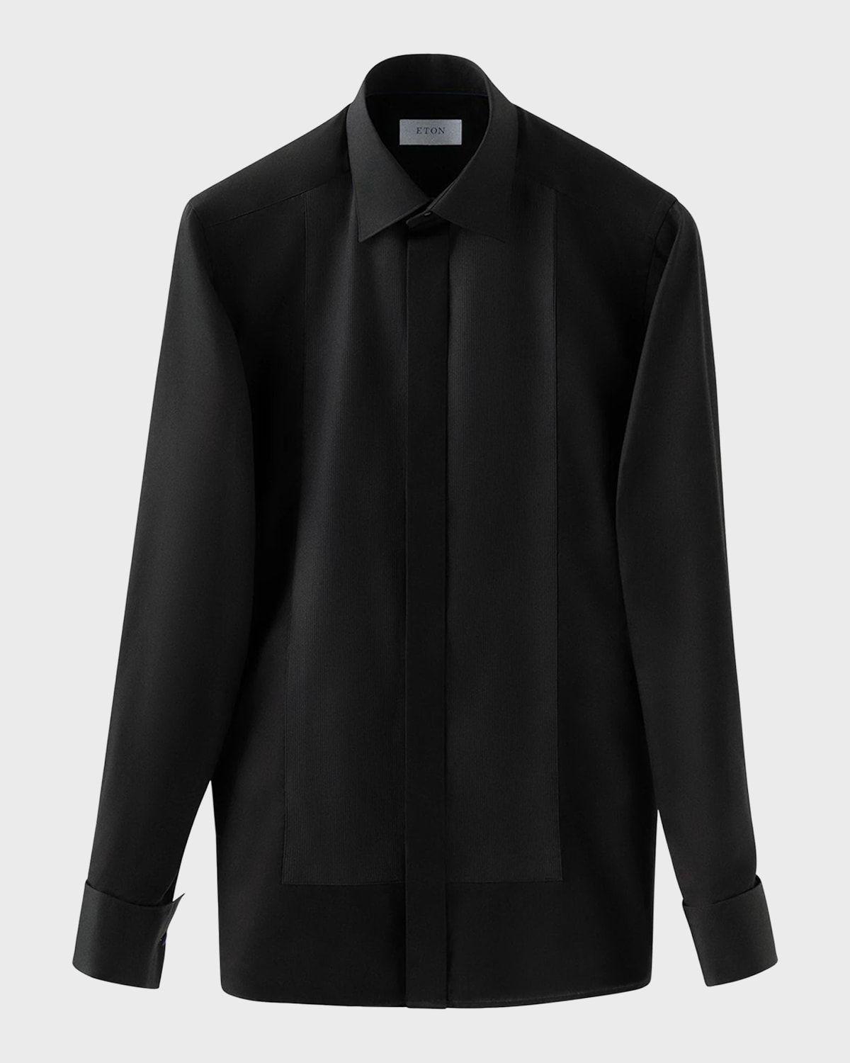 Men & apos;s Fine Stripe Bib-Front Contemporary Fit Evening Shirt