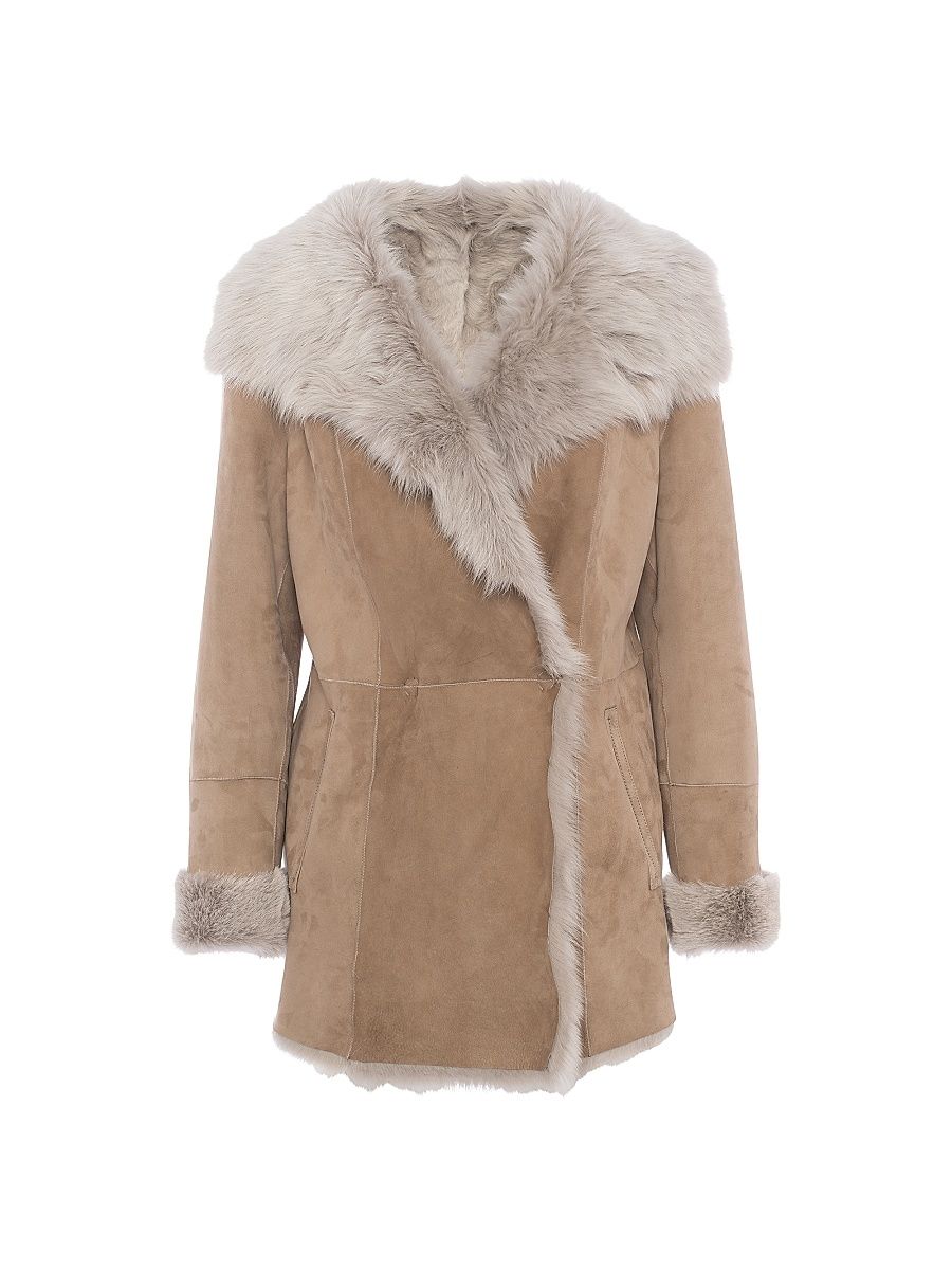 Gorski Women's Merino Toscana Lamb Coat - Arctic Beige Brisa - Size XL