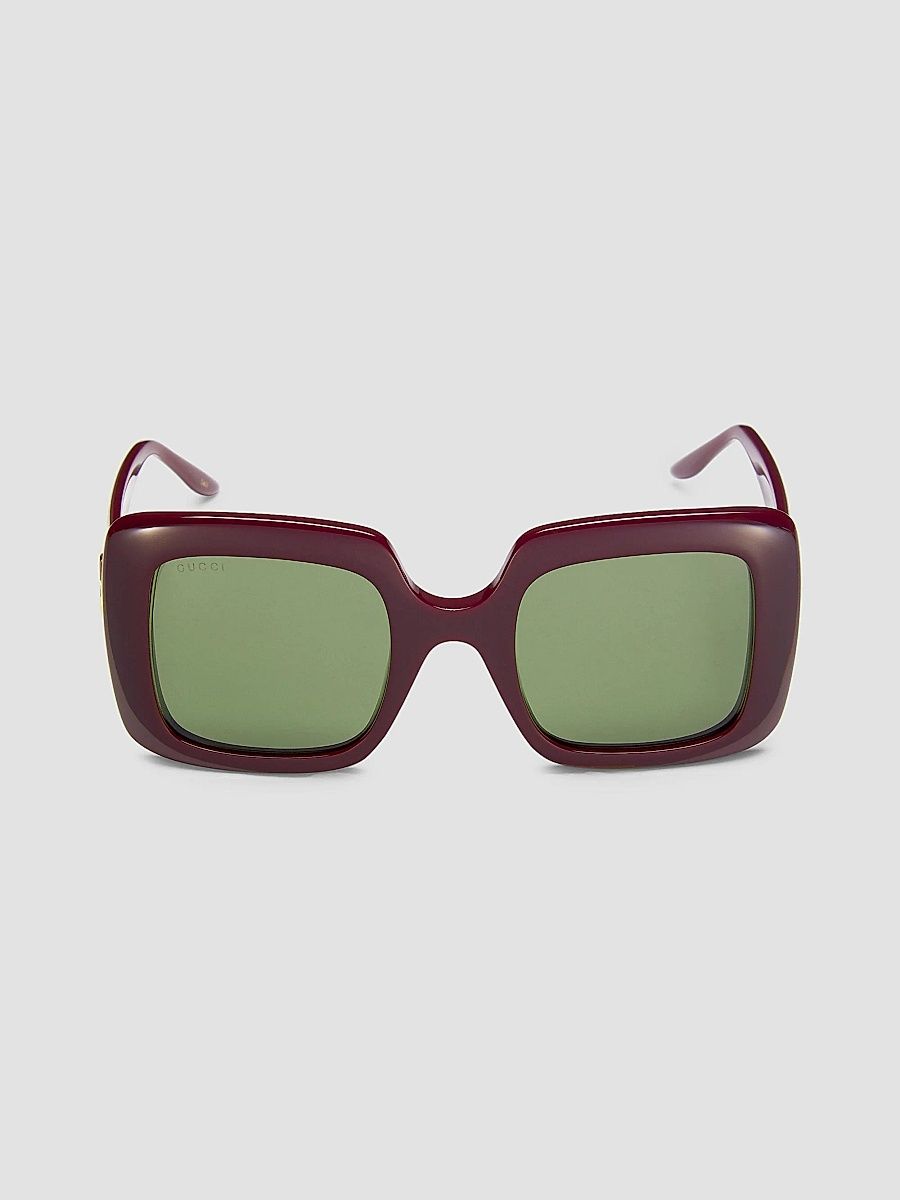 Gucci Women's 52MM Rectangular Squared Sunglasses - Red