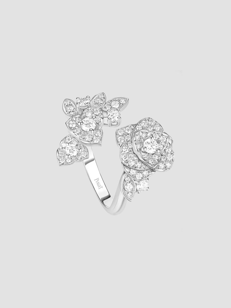 Piaget Women's Piaget Rose 18K White Gold & 0.62 TCW Diamond Bypass Ring - White Gold - Size 5.75