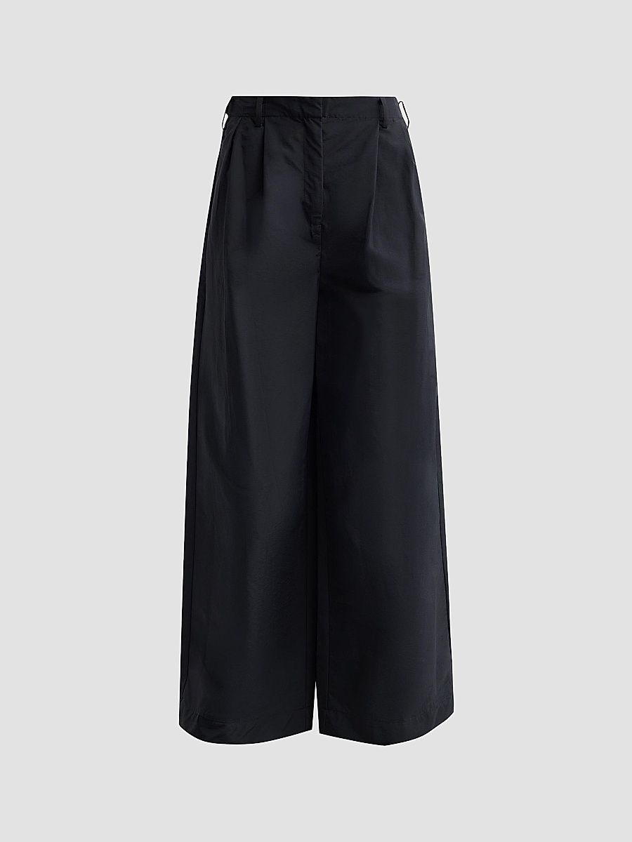 Women's Leroy Pleated Wide-Leg Pants - Black - Size 4