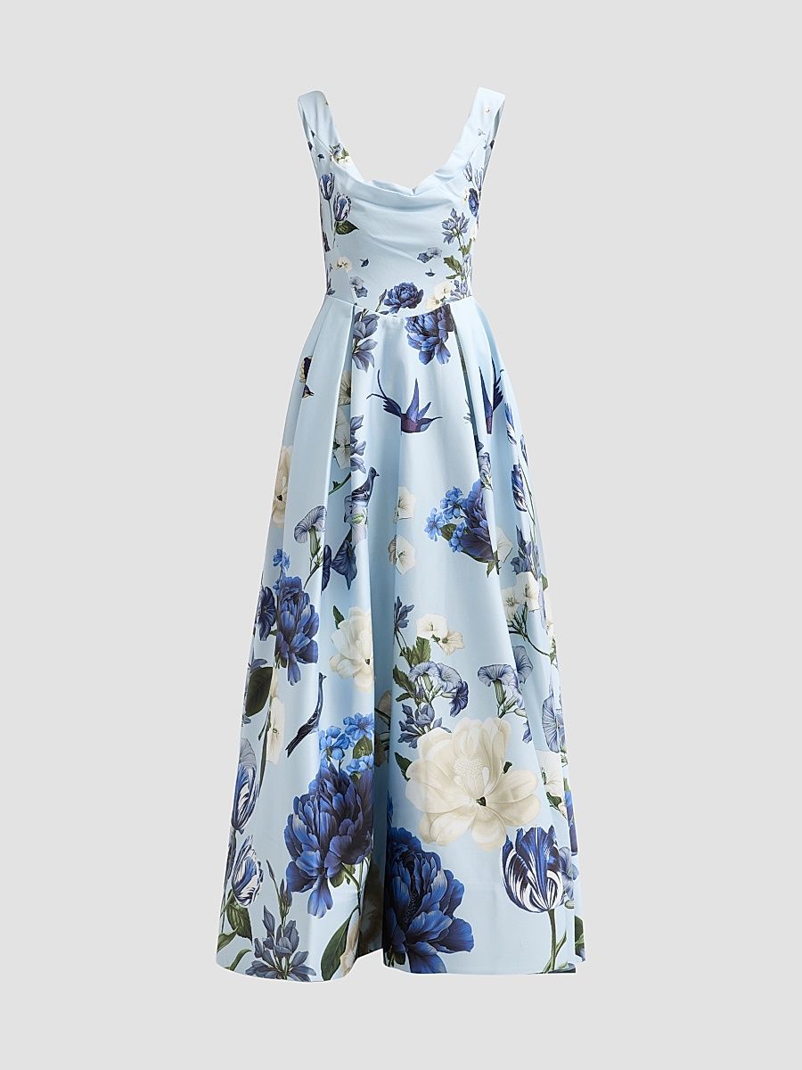 Women's Estrella Draped Floral Gown - Fly Away - Size 12