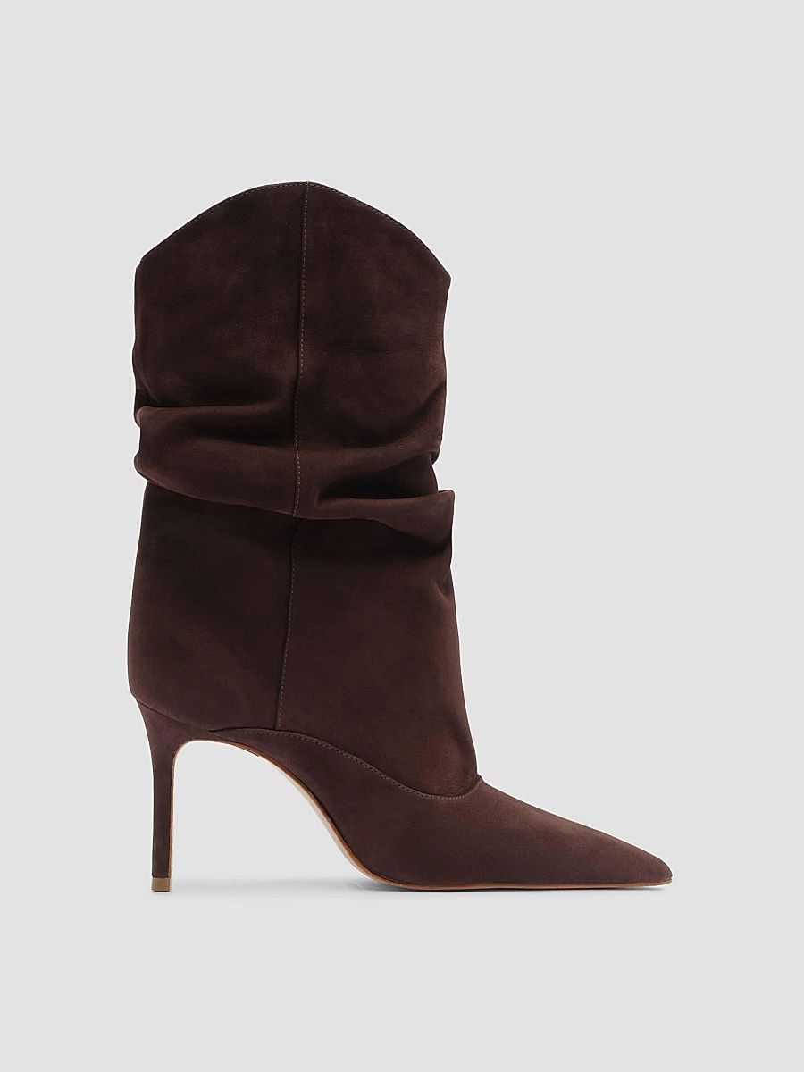 Women's Maryana Slouch 85MM Suede Boots - Maplewood - Size 6.5