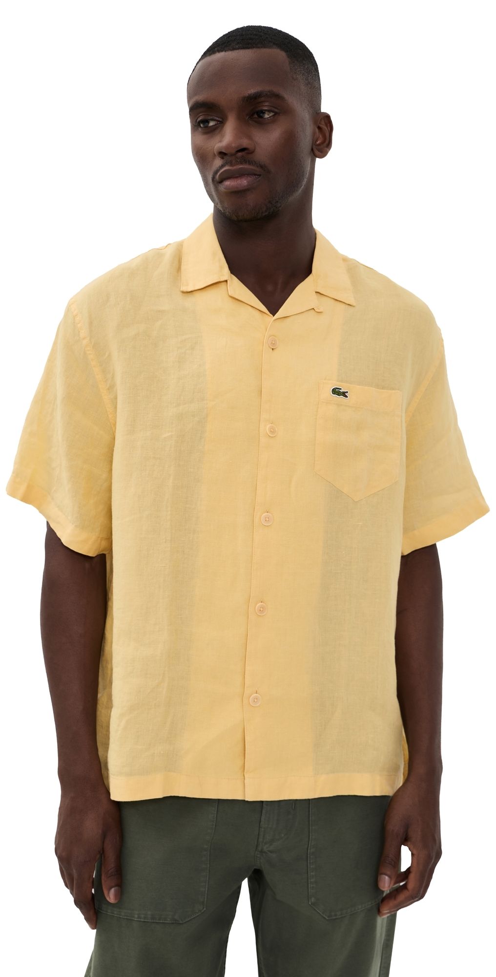 Lacoste Linen Camp Shirt Yellow XL