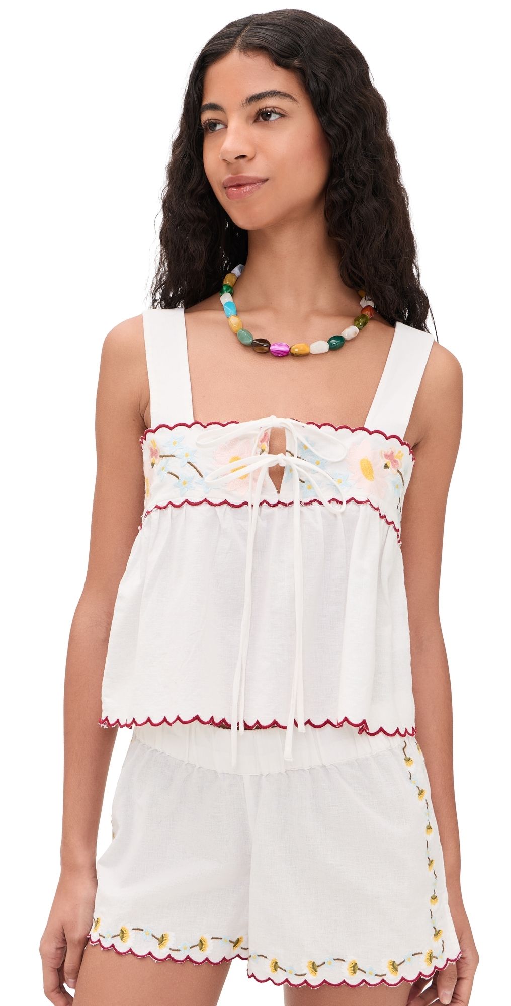 Ciao Lucia Ander Embroidered Top White S
