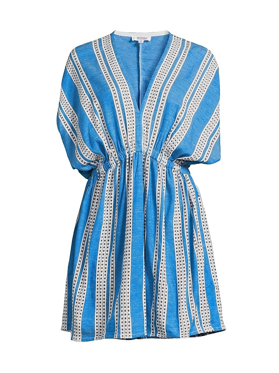 Women's Striped Plunge Minidress - Amira Baltic - Size Large