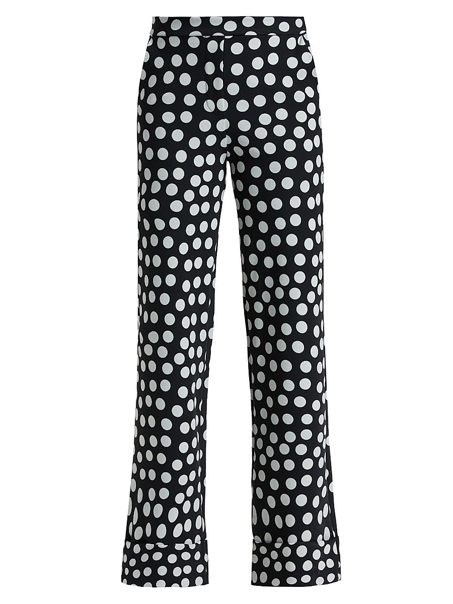 Women's Fredynah Polka Dot Jersey Kick-Flare Pants - Bette Big Black - Size 16