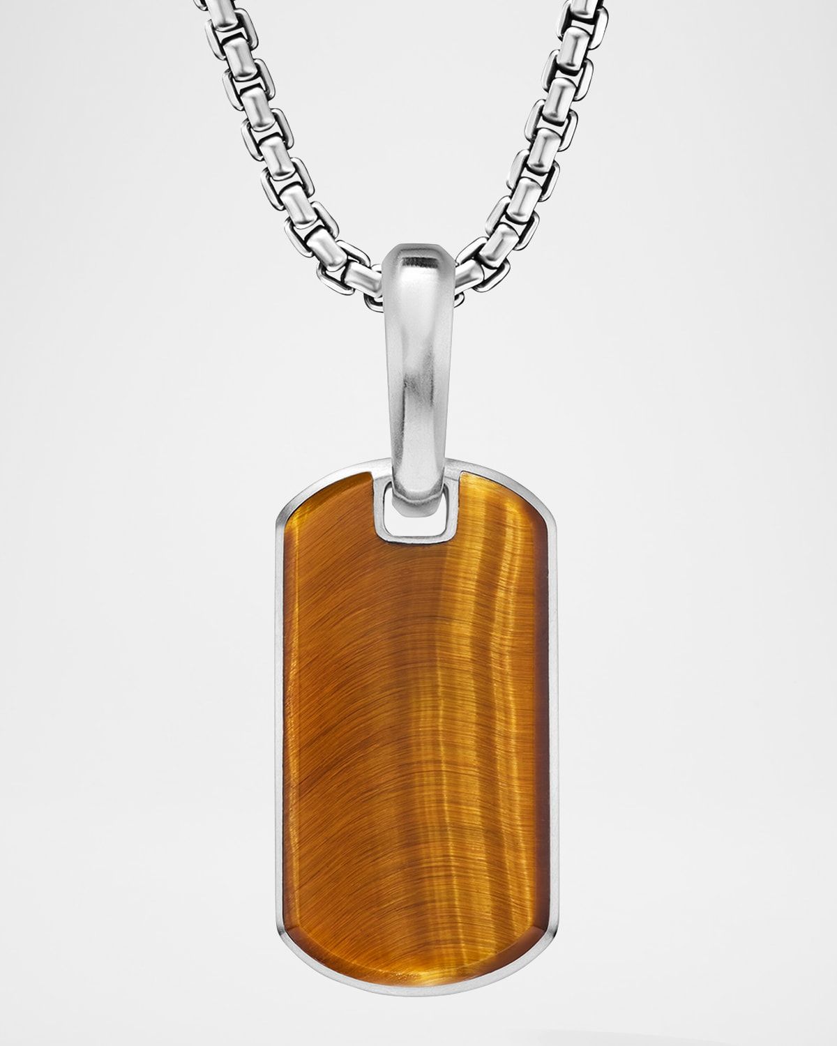 21mm Men & apos;s Chevron Tag Pendant in Silver