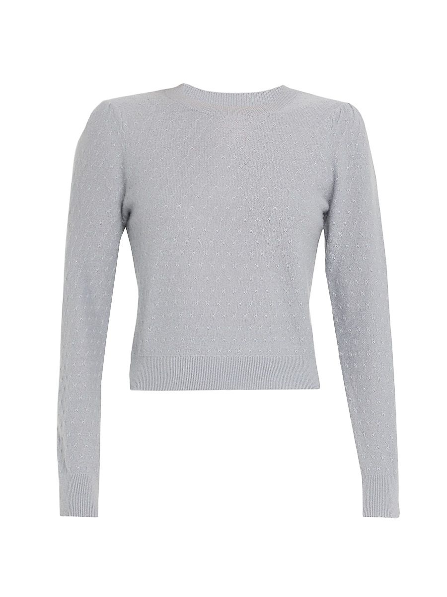 Women's Cashmere Crewneck Sweater - Grey Blue - Size Medium
