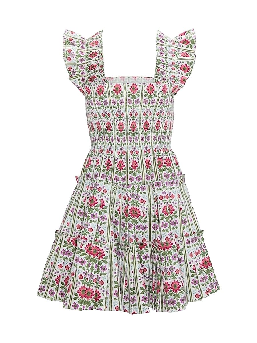 Women's The Charlotte Nap Dress - Green Floral Block Stripe - Size XXL