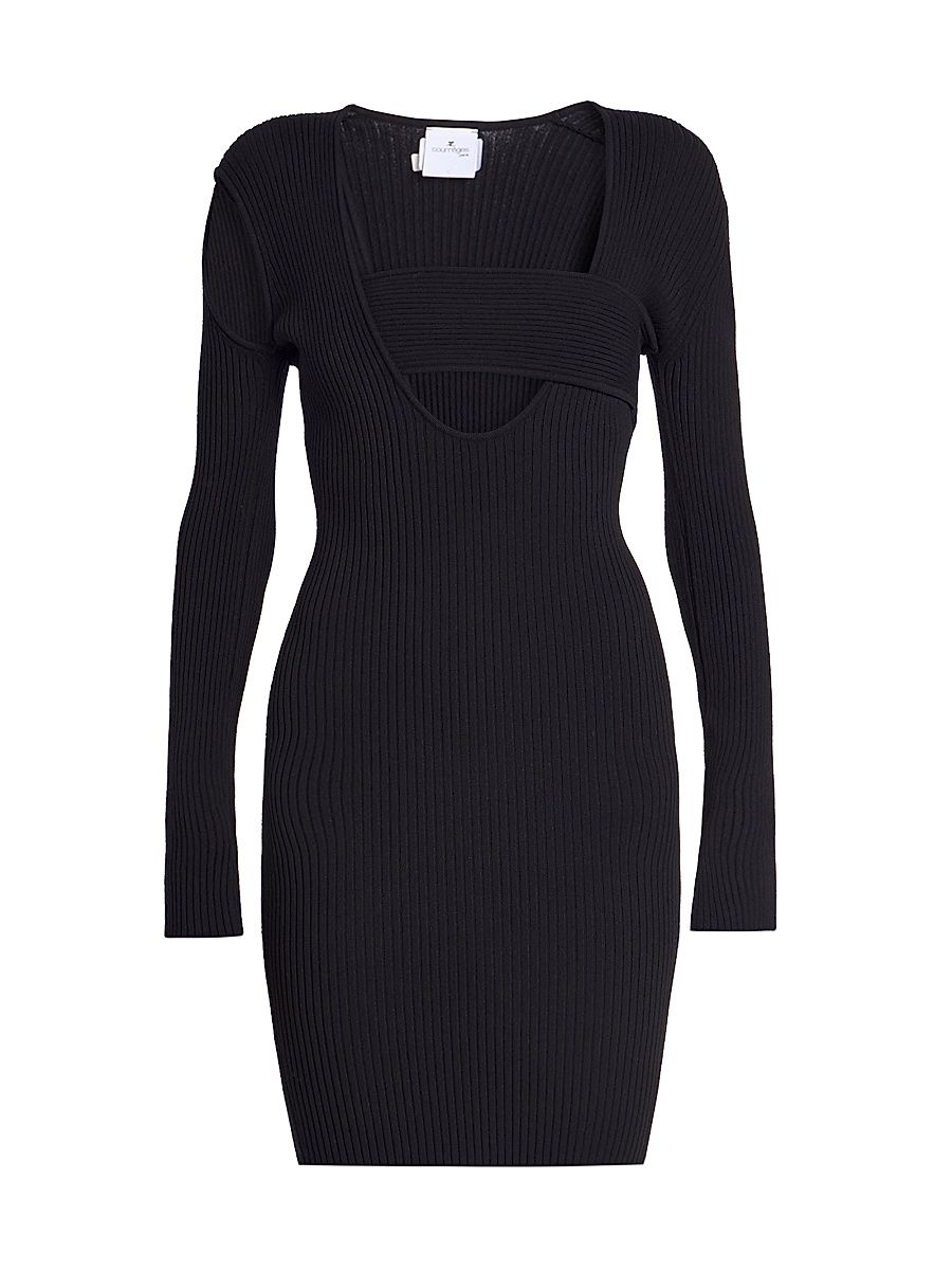 Women's Infinity Rib-Knit Cut-Out Minidress - Black - Size Medium