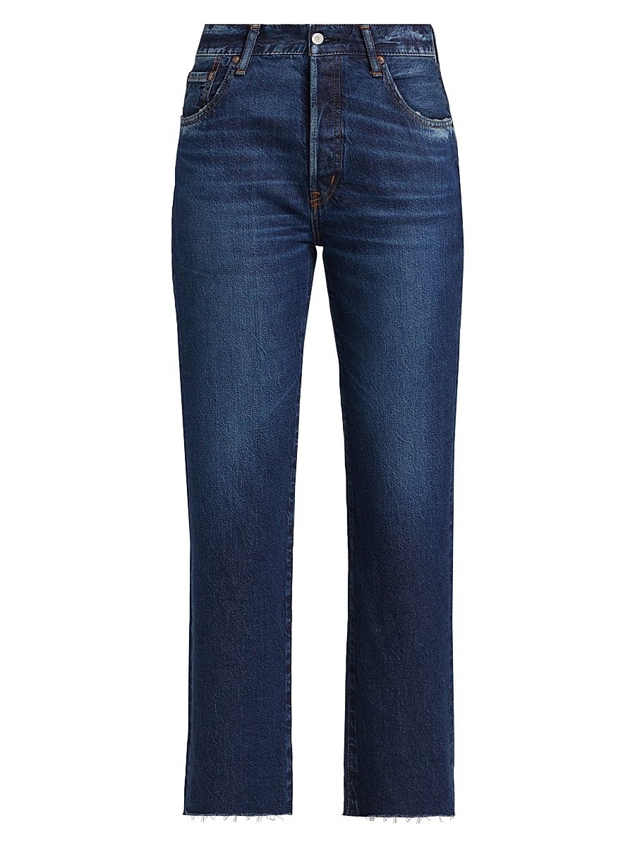 Women's Medley Straight-Fit Raw Hem Jeans - Dark Blue - Size 26