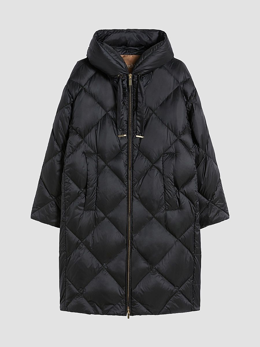 Women's Down Jacket in Iridescent Water Repellent Fabric - Black - Size 14