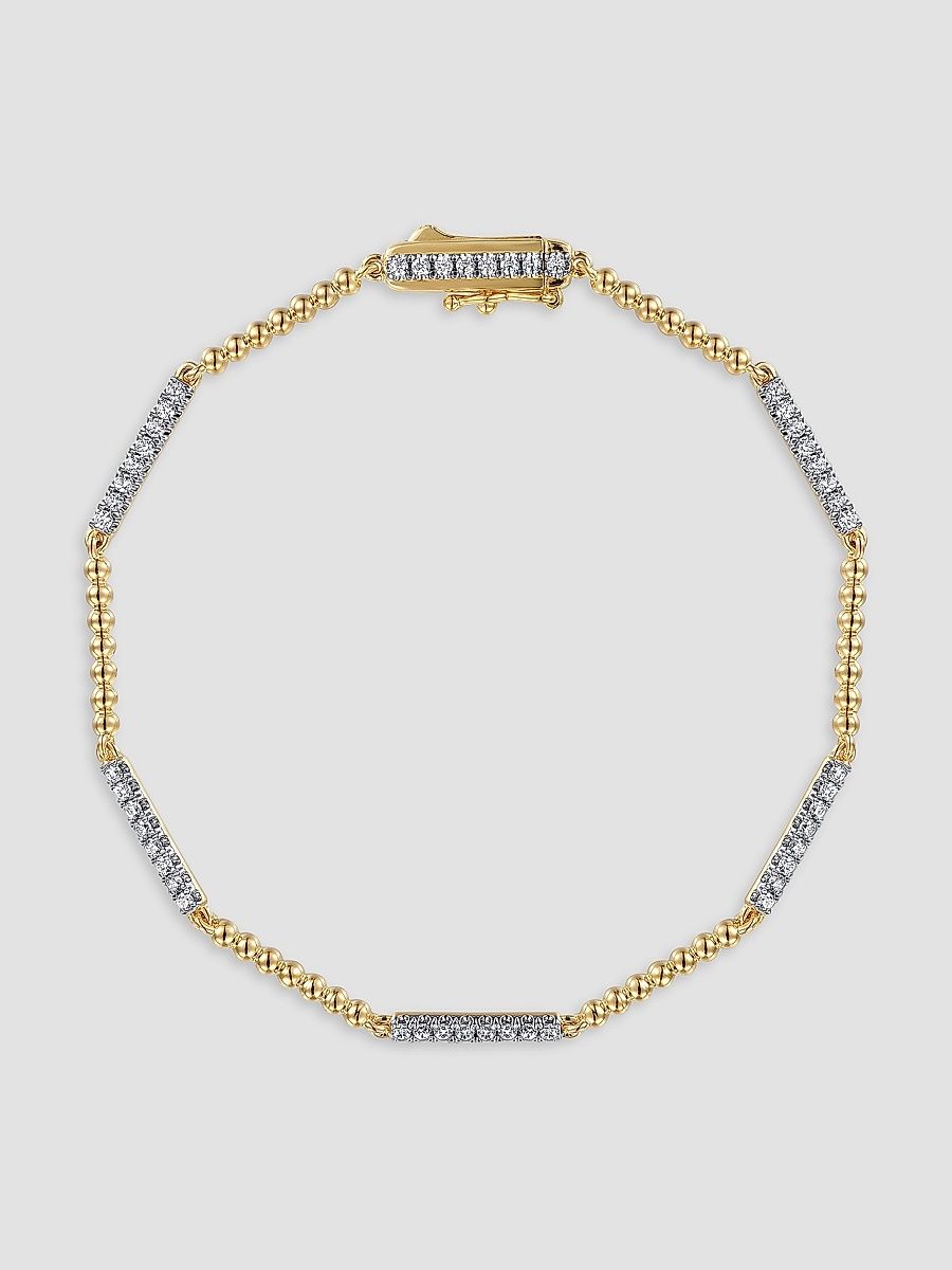 Gabriel & Co Women's Bujukan 14K Yellow Gold & 0.50 TCW Diamond Tennis Bracelet - Yellow Gold