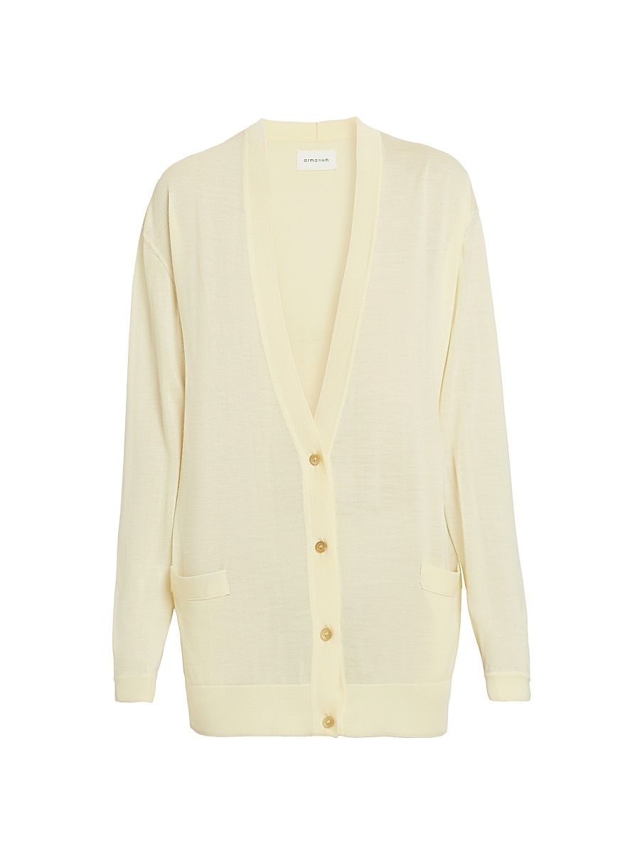 Women's Brando Wool V-Neck Cardigan - Sun - Size Small