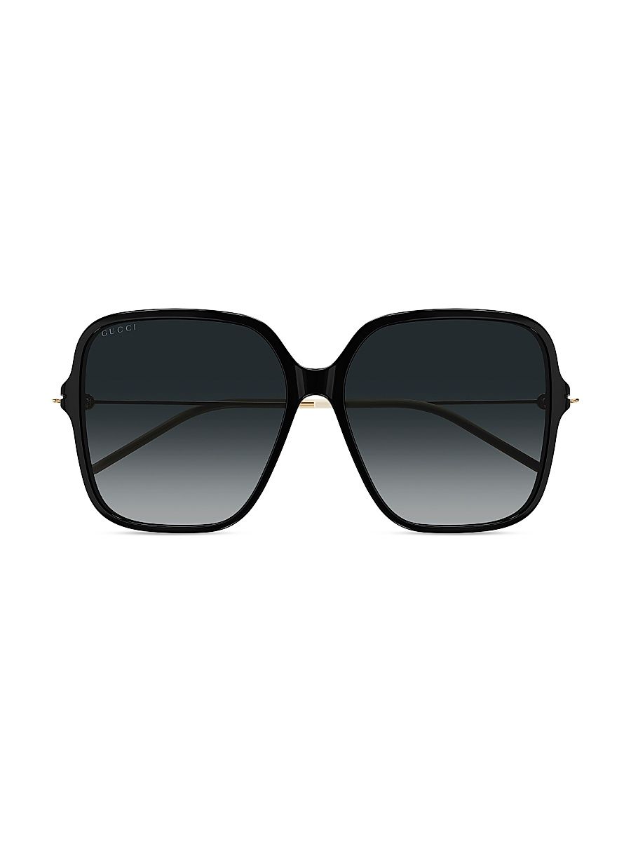 Women's Skinny Specs 60MM Square Sunglasses - Black