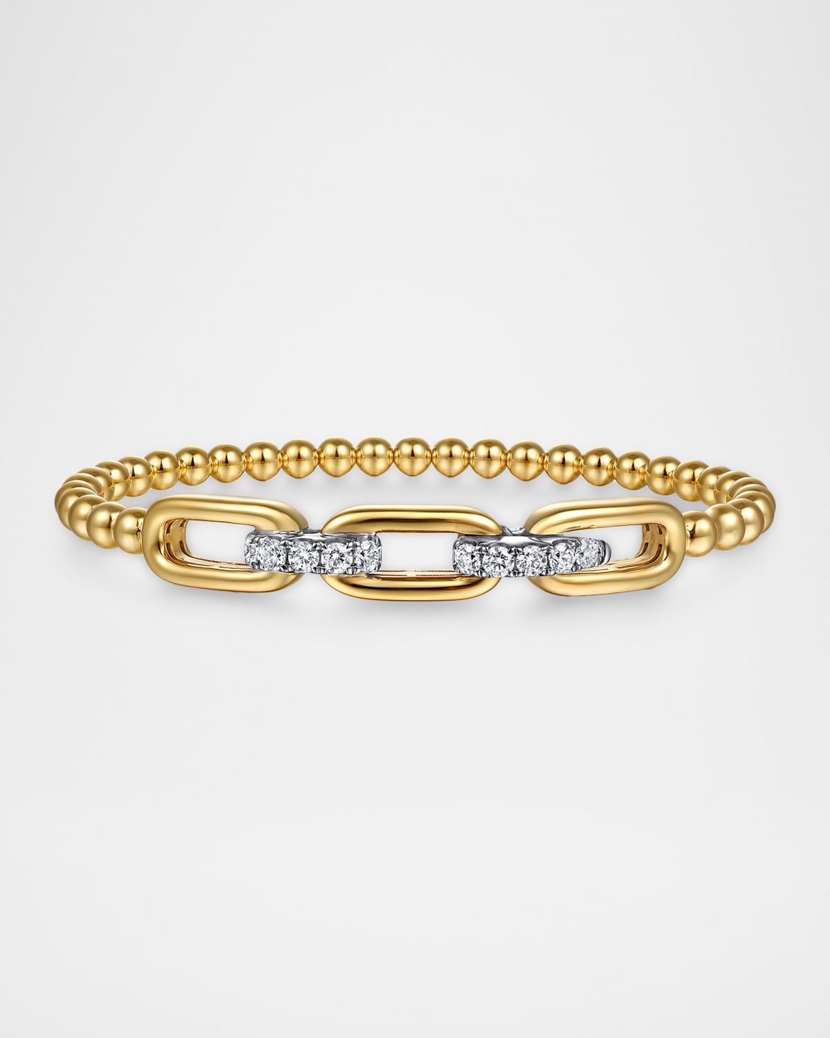 14K White and Yellow Gold Bujukan and Diamond Bangle Bracelet