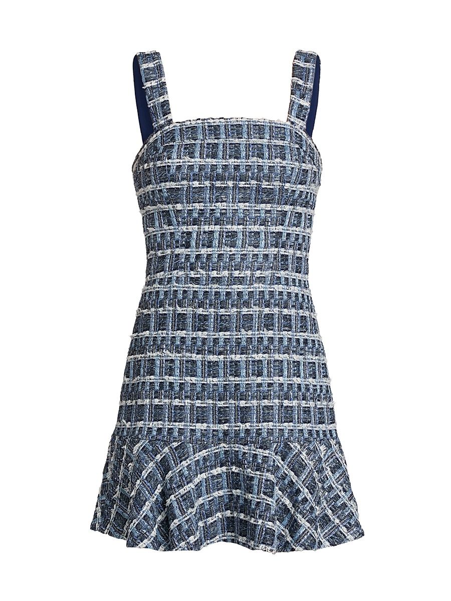Women's Kaidra Squareneck Drop-Waist Minidress - Indigo - Size 14