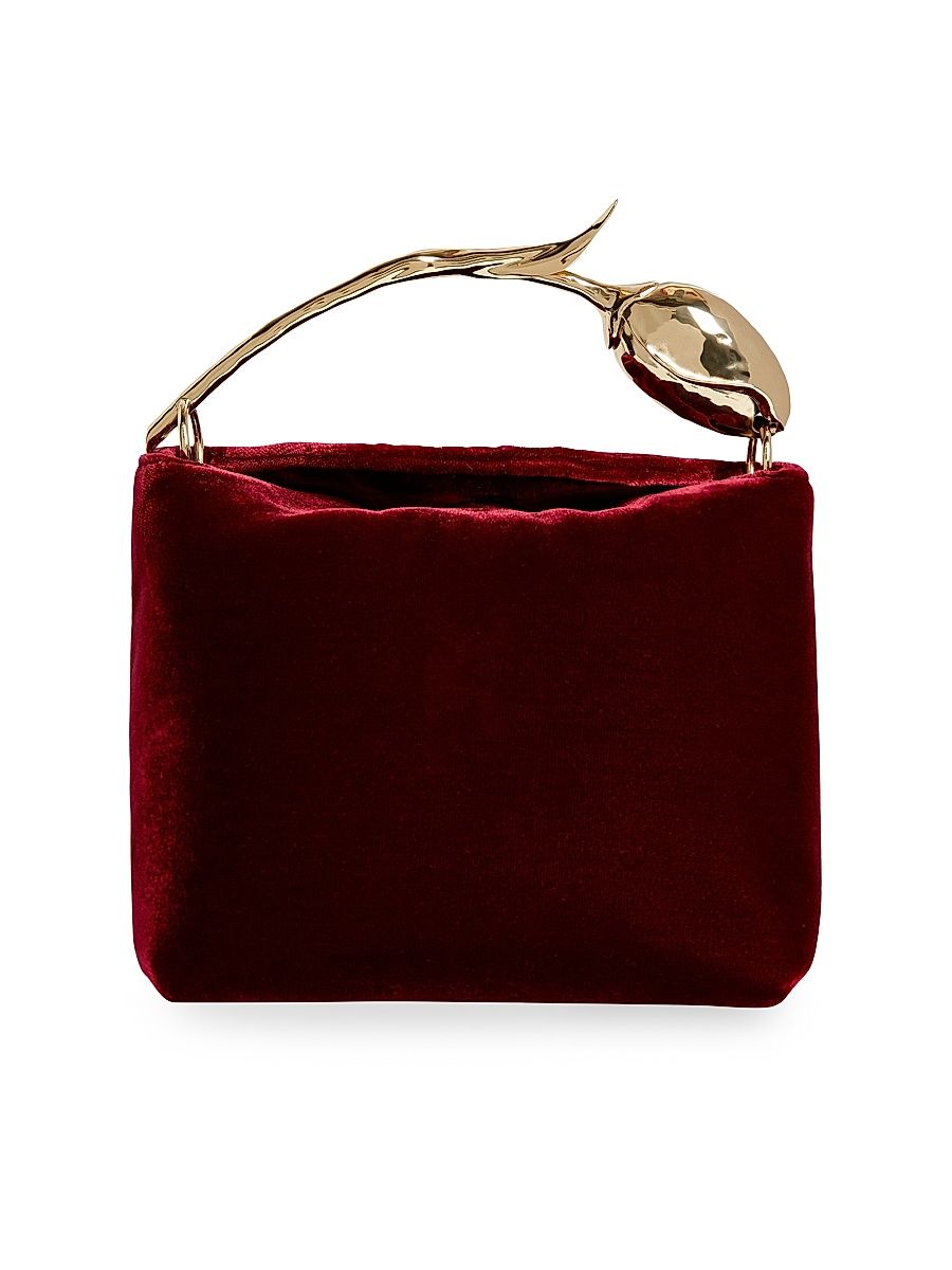 Women's Mini Bloom Velvet Top Handle Bag - Malbec