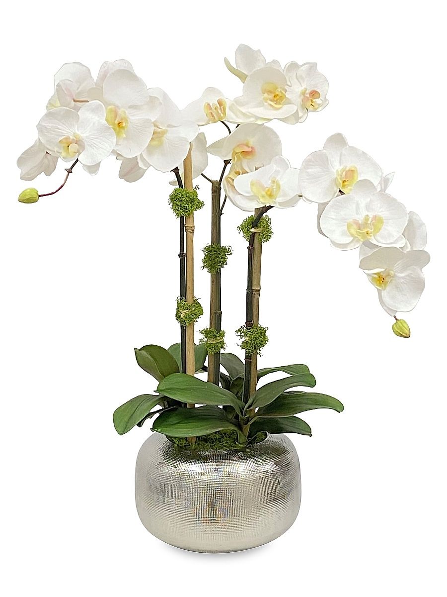 Imitation Orchid In Artisanal Pot