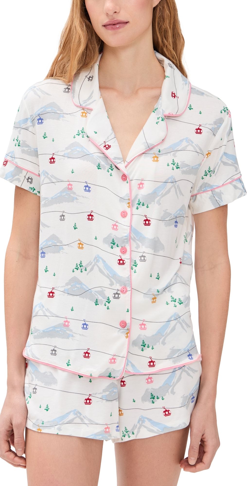 HONEYDEW All American Shortie Pajama Set Ivory Gondolas XL