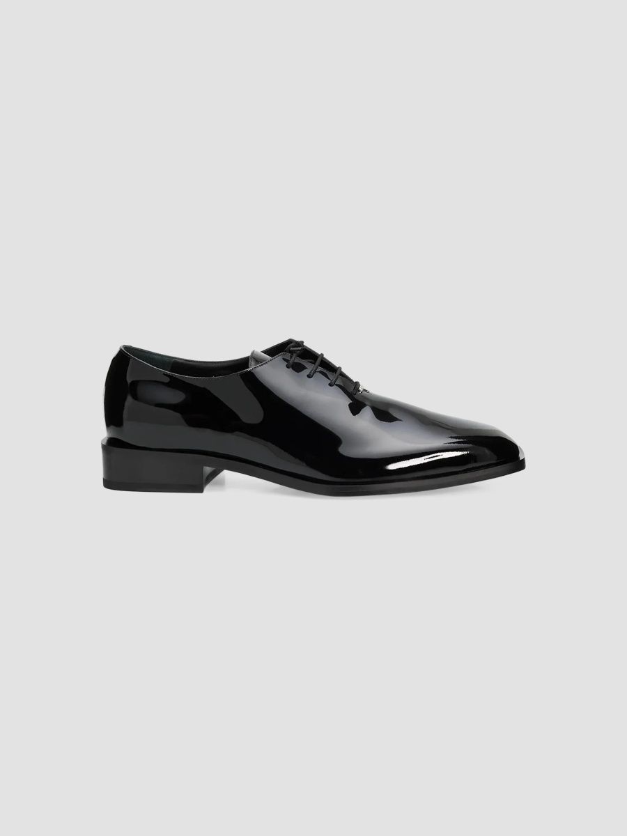 Giuseppe Zanotti Men's Moony Patent Leather Oxfords - Nero Palladio Crystal - Size 7