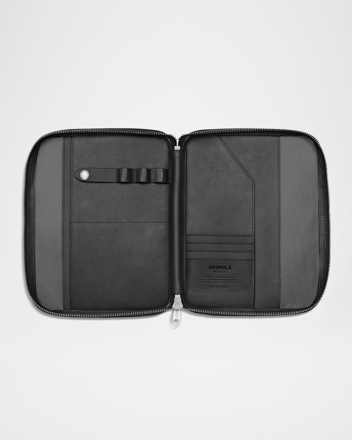 Men & apos;s Tech Portfolio Leather Zip Pouch